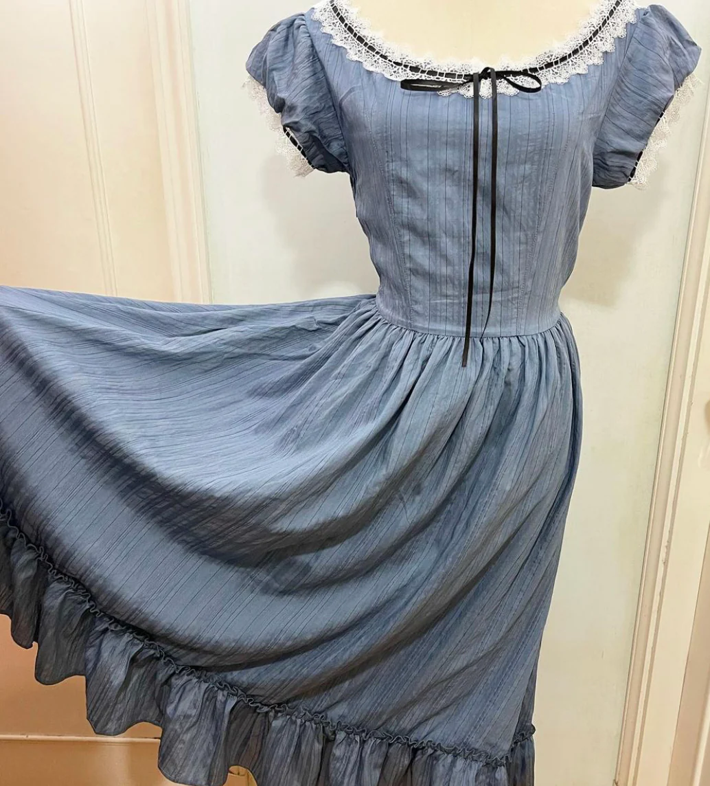 Lil women dress (black/blue) - Image 3