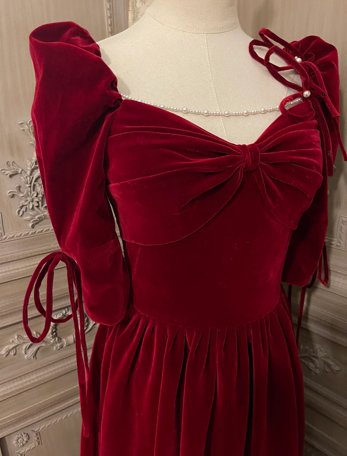 Red velvet party dress deluxe version - Image 5