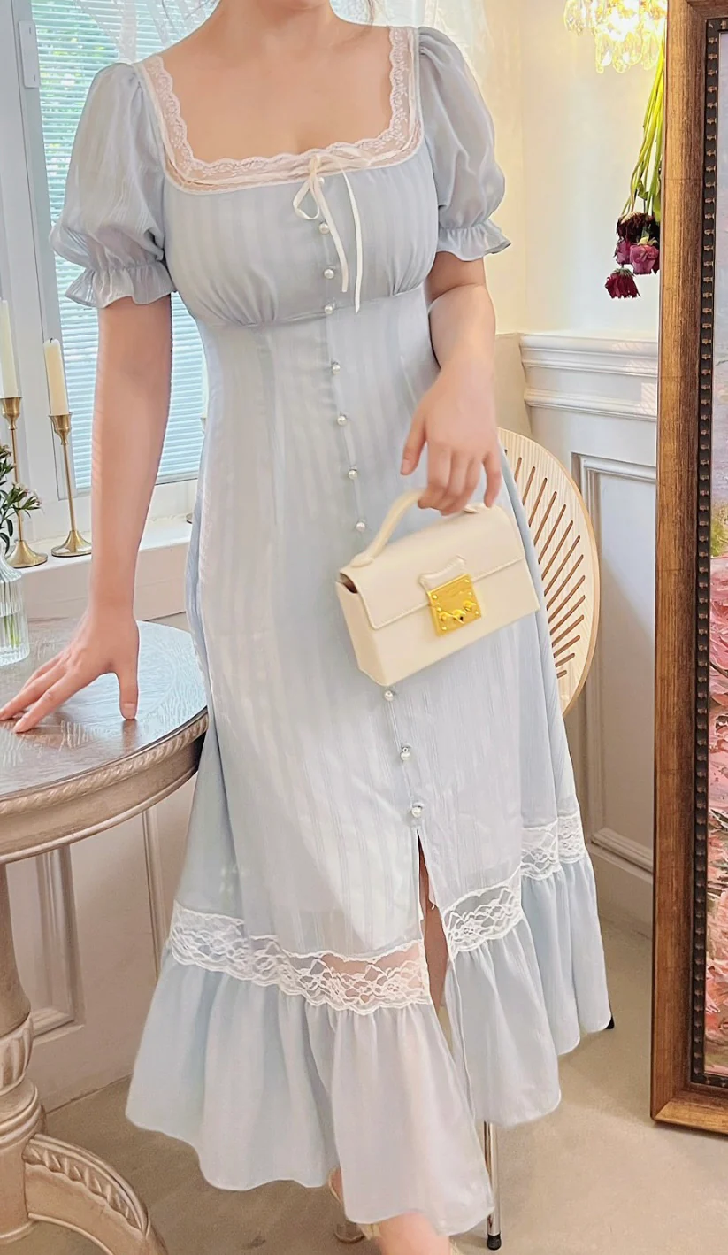 Tranquil blue dress - Image 9