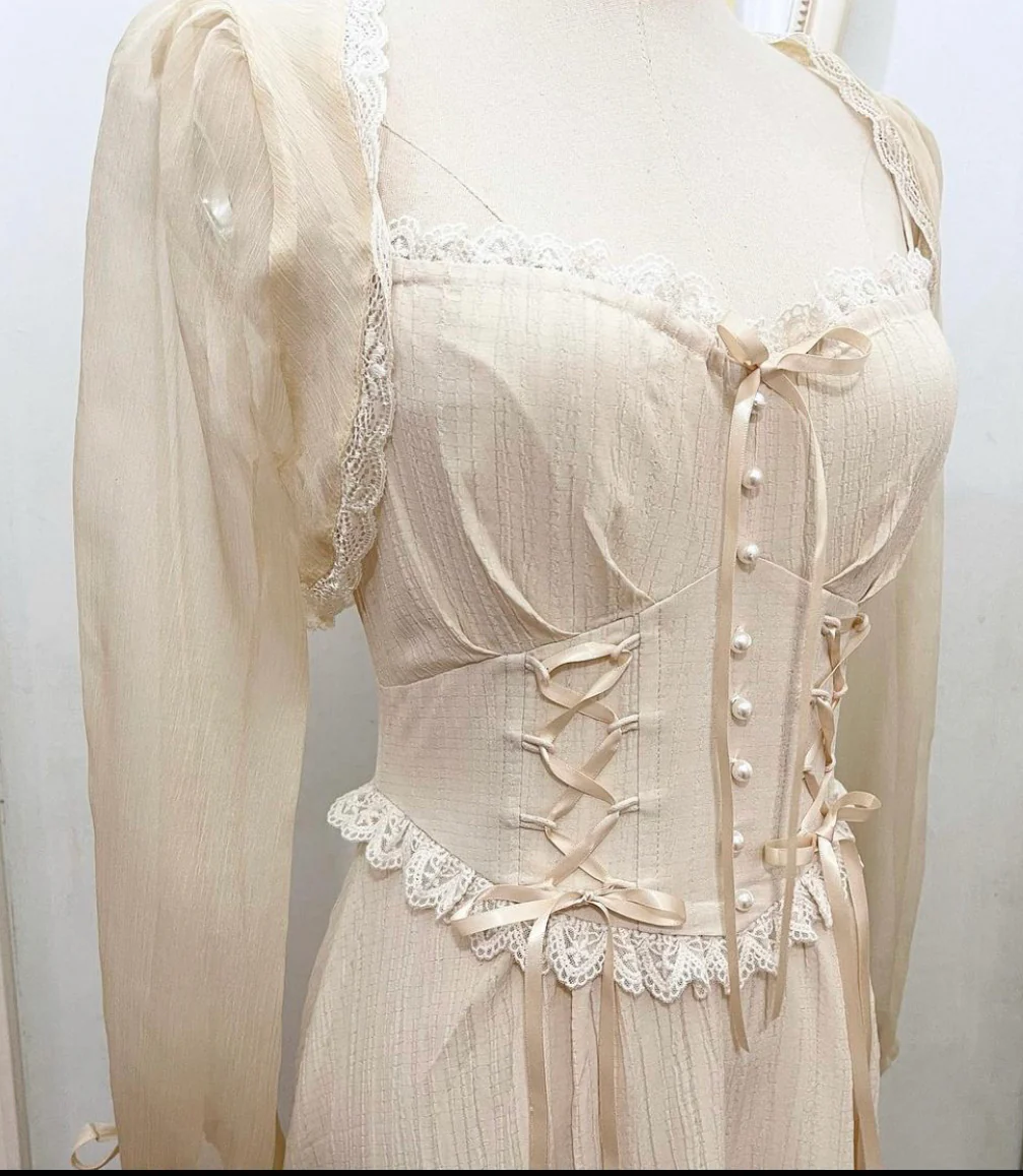 White vinegar corset dress / bolero - Image 11